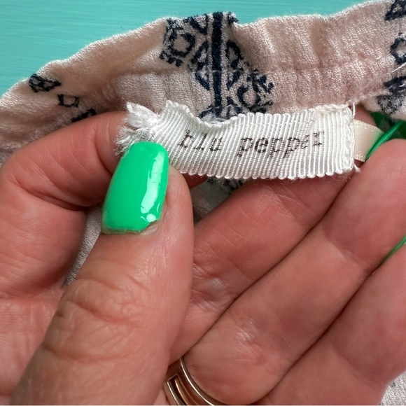 Blu Pepper Bohemian Cream and Blue Women's Top Size S Festival Peasant - Picture 3 of 12